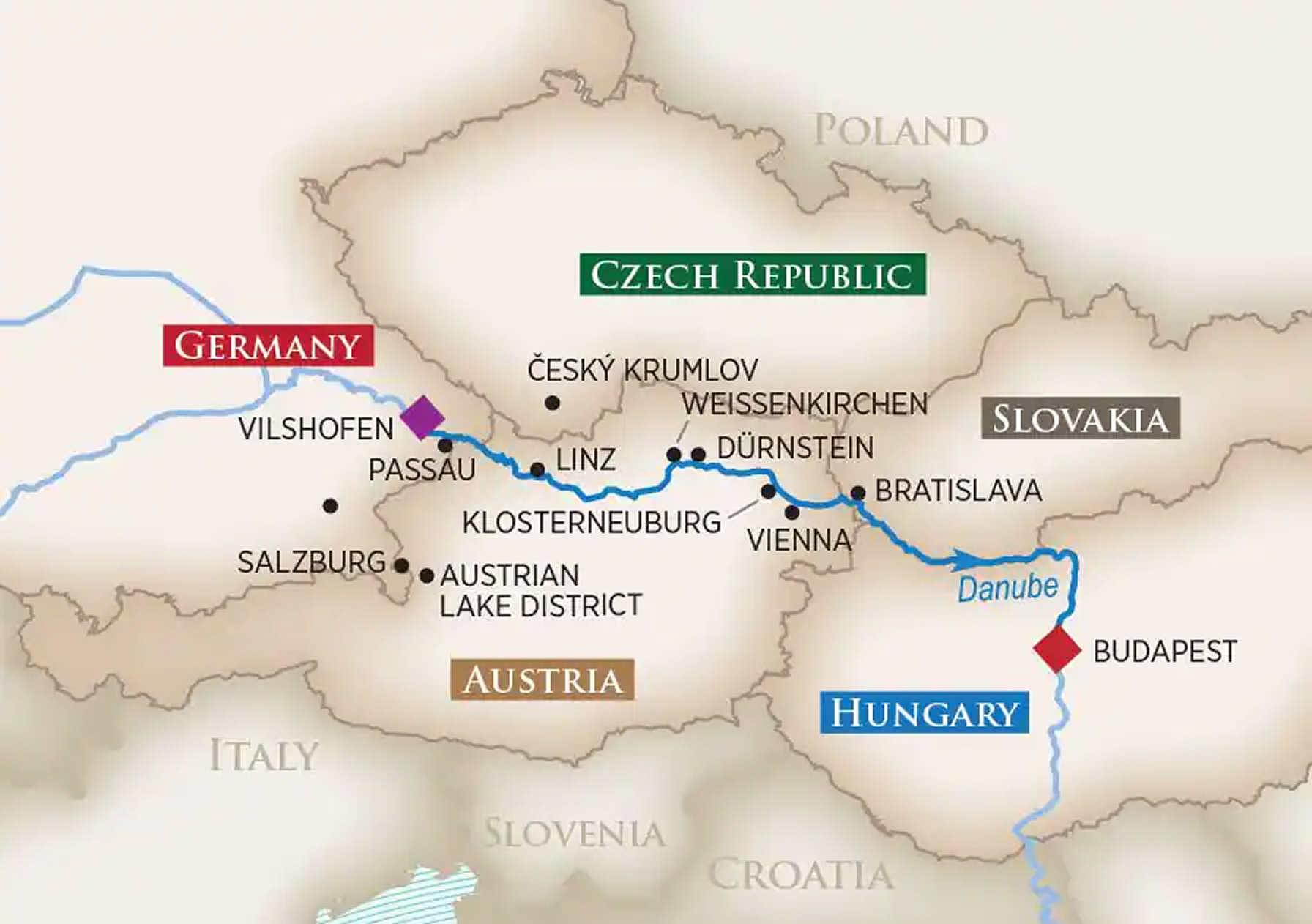 map of port and route